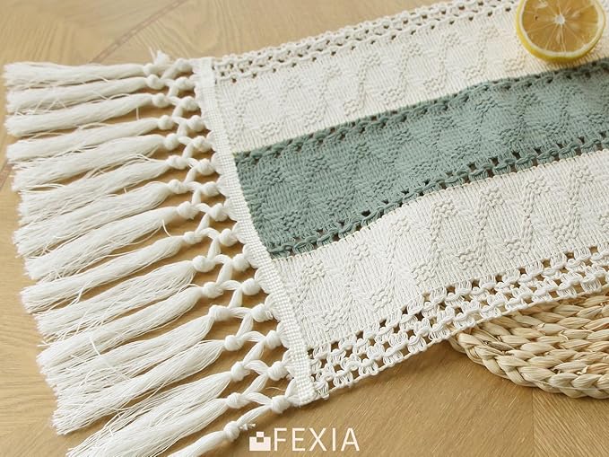 FEXIA Sage Green Table Runner 48 Inches Long - Image 4
