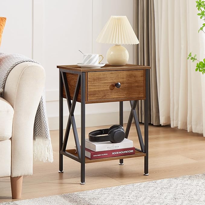 VECELO Nightstands Set of 2, Modern Bedside End Tables, Night Stands - Image 7