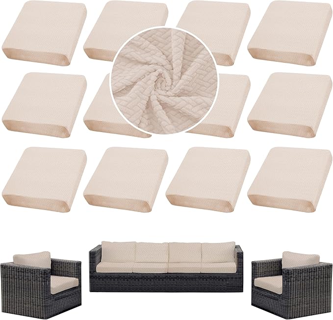 Outdoor Cushion Covers Set, Replacement by SUKAIKEQA