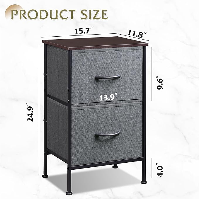 WLIVE Night Stand Set 2, Dresser and Nightstand Sets, Nightstands - Image 3