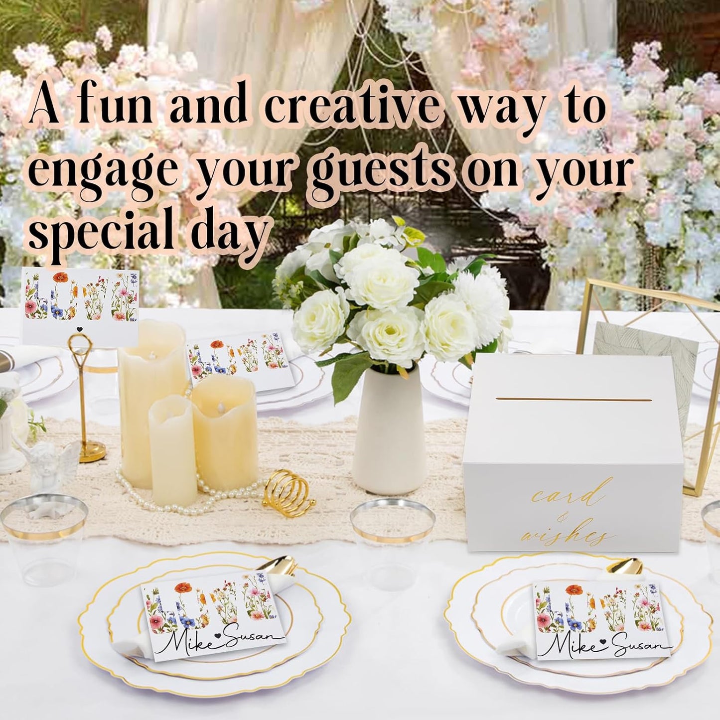 Bridal Shower Games Advice And Wishes Cards Wedding Shower Games 50 Guests Wedding Advice Cards Love is in Bloom