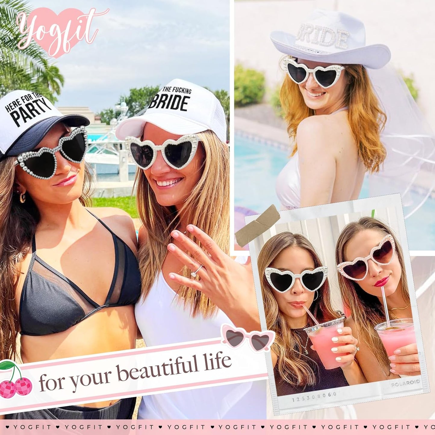 YOGFIT Heart Sunglasses for Women Fashion Classic Love Eye Protection Sunglasses Vintage Cute Heart Sunglasses