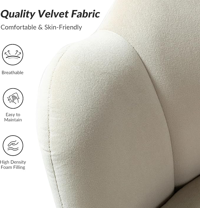 HULALA HOME Modern Velvet Accent Chairs Set of 2 - Image 4