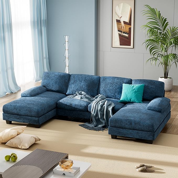 Furniwell Convertible Sectional Sofa Couch, 4 Seat Sofa Set - Image 6