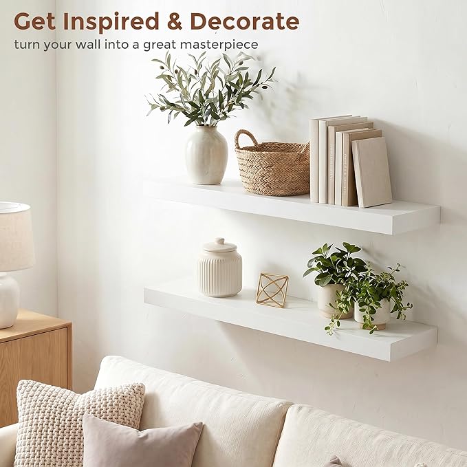 fuqing White Floating Shelves | 24 Inch Wood Floating Shelves - Image 6