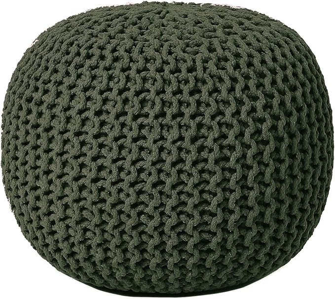 REDEARTH Round Hand Knitted Pouf - Image 6
