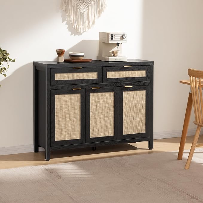 SICOTAS Rattan Sideboard Buffet Cabinet - Image 3