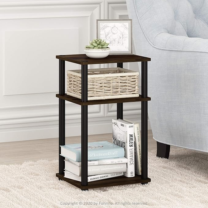 Furinno JUST Side Table, 3-Tier End Table, Open Shelves Night Stand, Bedside - Image 2