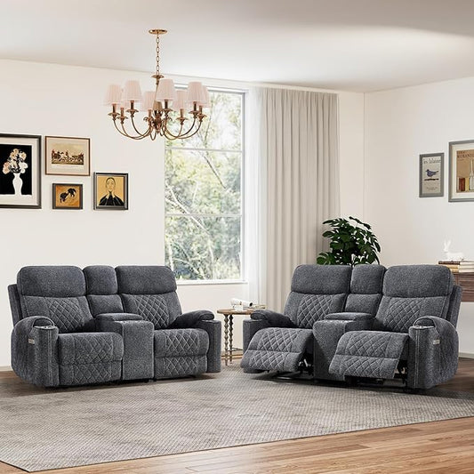 HAOMARKETS Power Reclining Loveseat Sofa Set of 2 by HAOMARKETS