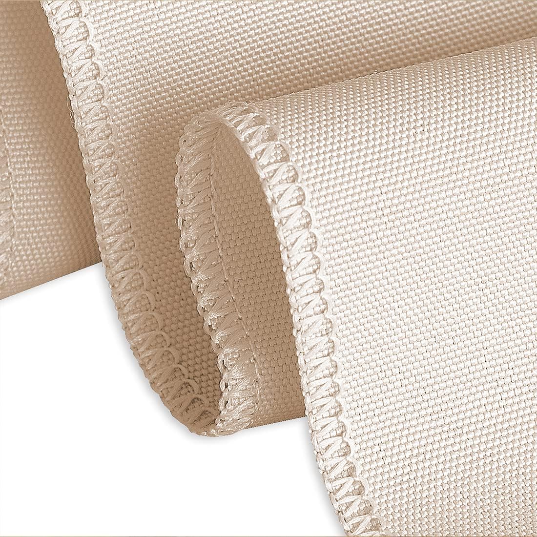 LTC LINENS 5 Pack 108 Inch Round Tablecloths Beige - Bulk for 48 Inch Round Table Floor Length - Wrinkle Resistant Polyester Fabric Cloth for Wedding