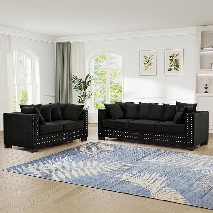 60.5"W Loveseat Sofa, Velvet Mid Century Modern Couch - Image 7