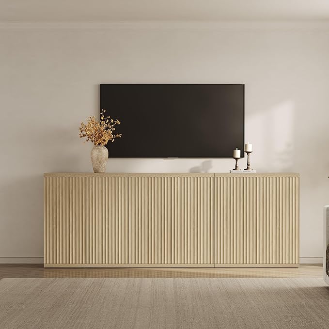 SICOTAS Buffet Cabinet with Storage Accent Sideboard Modern Credenza with Doors - Image 2