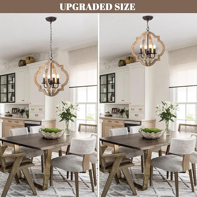 16 Inch Farmhouse Chandelier for Dining Room French Country Light Fixtures Over - Image 4