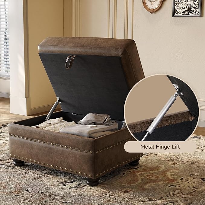 ONBRILL Faux Leather Ottoman - Image 3