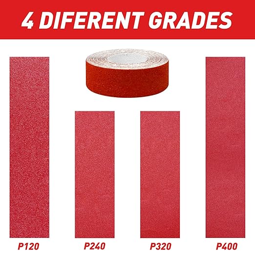 Emery Cloth Roll, 4 Grits 1'' x 19.7' Sandpaper Roll 120 240 320 400 Emery Cloth - Image 9