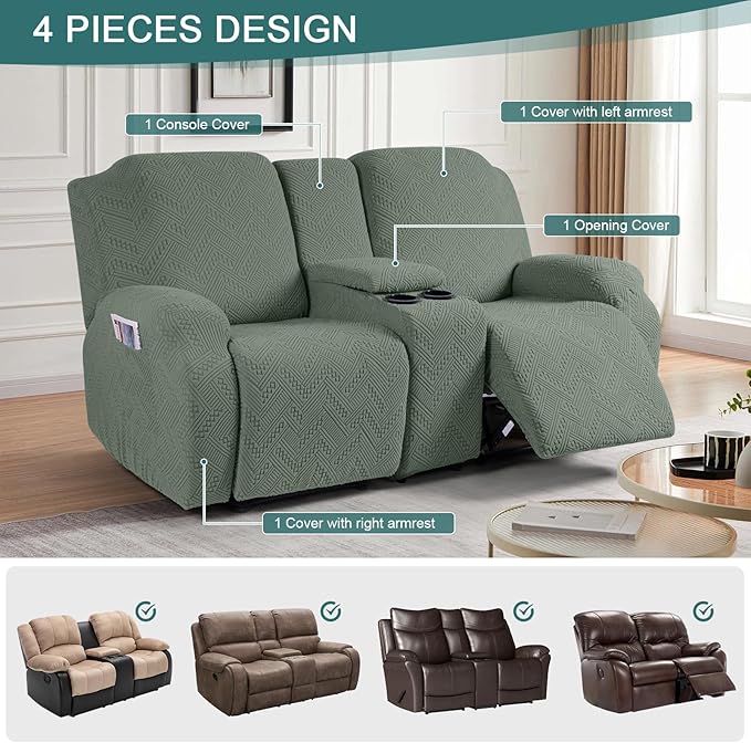 Ruaozz Loveseat Recliner Covers - Image 4