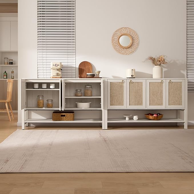 SICOTAS Rattan Sideboard Buffet Cabinet - Image 4