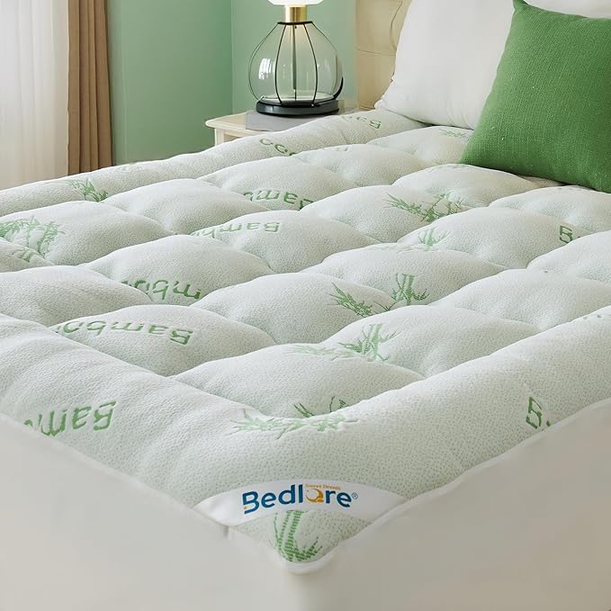 BEDLORE Full Size Mattress Topper Viscose Derived from Bamboo, Thick Pillow Top by Bedlore