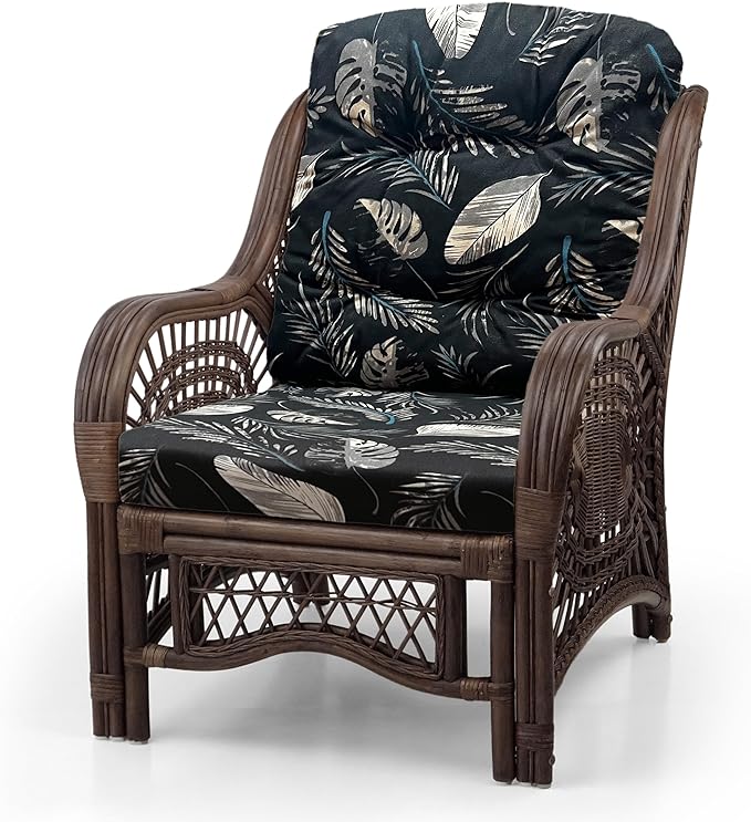 Malibu Lounge Living Accent Armchair Natural Rattan Wicker Handmade Design - Image 3