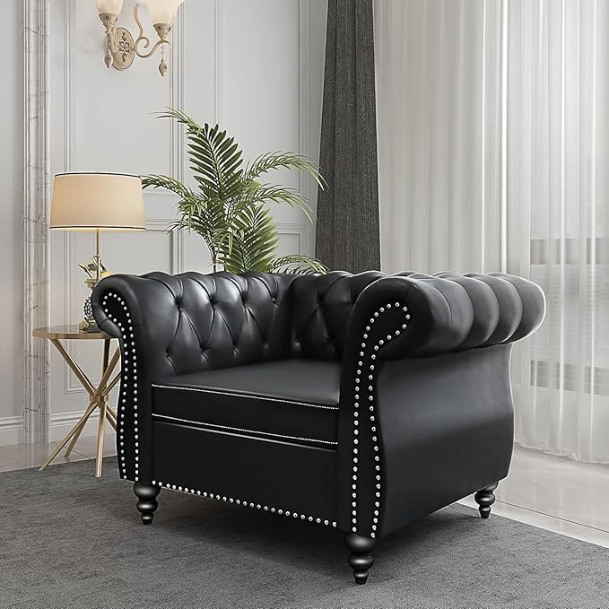 AVZEAR Leather Upholstered Armchair, Single Sofa Chair by AVZEAR