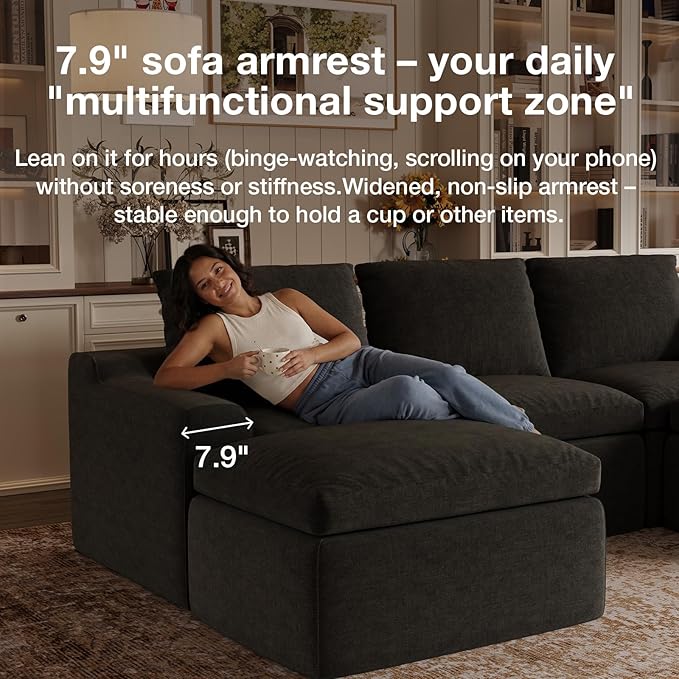 Novilla 133.8" Modular Cloud Couch, Modern Sectional Sofa - Image 16