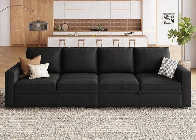 HONBAY Modular Sectional Sleeper Sofa Bed, - Image 7