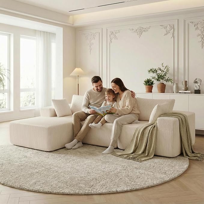 DUMOS 108” Modular Sectional Sofa, Cloud Sectional Couch - Image 8