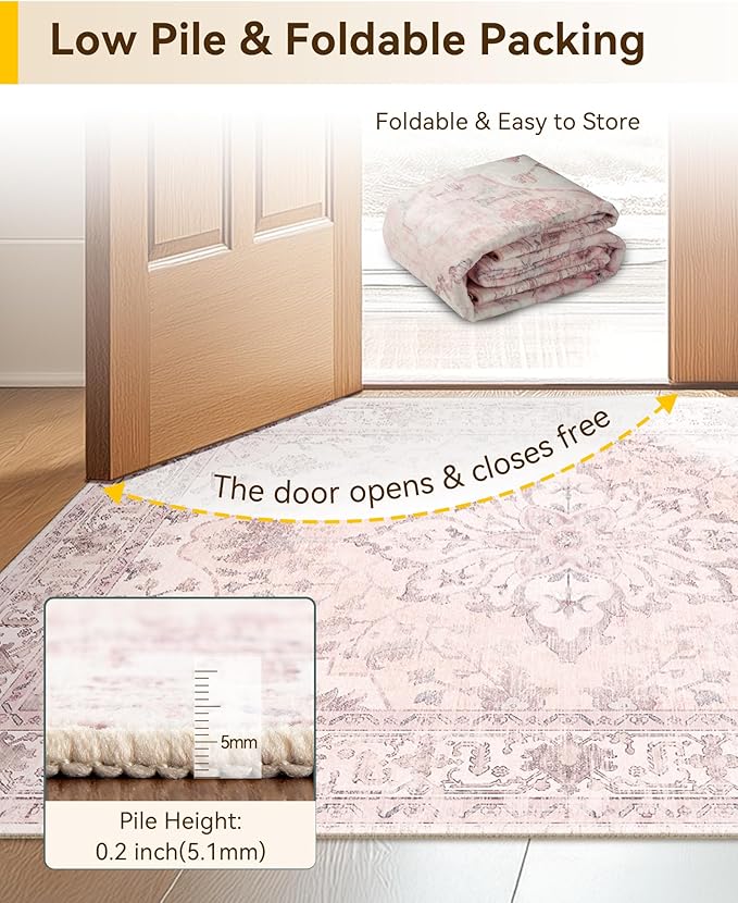 RELEANY Area Rugs 2'6"x5' Runner Rug Non Slip Washable - Image 4