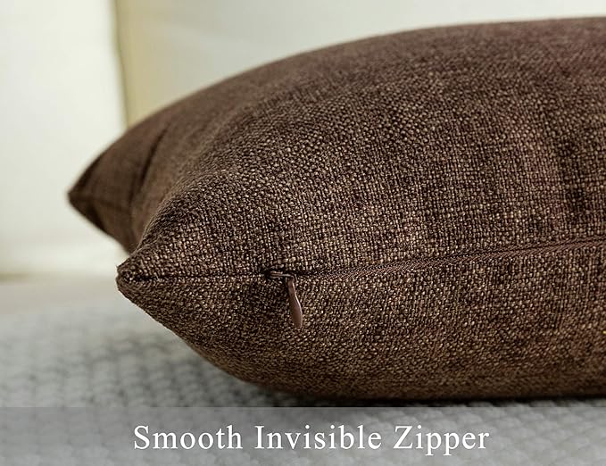 Stellhome Rectangle Linen Throw Pillow Covers Solid Fall Decorative Cushion - Image 3