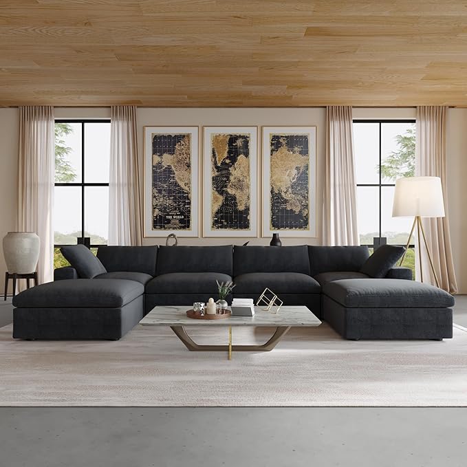 JACH 160.6" U-Shaped Sectional Couch, Modern Modular Convertible Sofa - Image 6