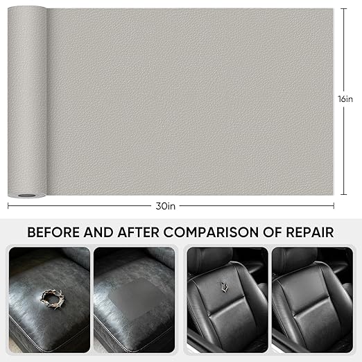 Leather Repair Tape, 16 x 30 Inches Self Adhesive Leather Repair Patch，Leather - Image 2