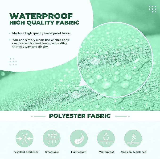 DANGHOOGY Wicker Chair Cushions, Waterproof Outdoor Loveseat Cushions - Image 4