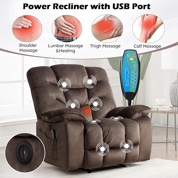 HAOMARKETS 3 Pieces Recliner Sofa Furniture Set, Include Power Recliner Chair - Image 3