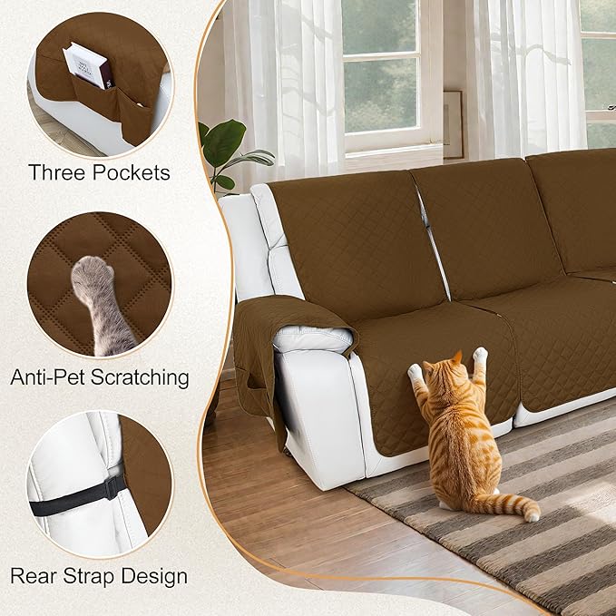 HDCAXKJ 100% Waterproof Reclining Sectional Couch Covers L Shape Recliner Sofa - Image 5