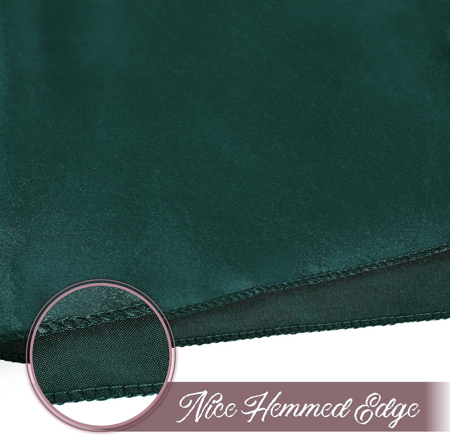 50 Pieces Forest Green Satin Napkins, 17" x 17" Square Table Napkins, Silky Soft Smooth Washable Napkins for Restaurant, Weddings, Dinner, Party Decoration