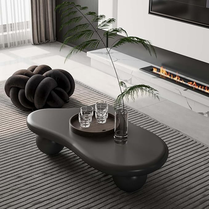 47" Cloud Coffee Table for Living Room Irregular Coffee Table Modern Low Coffee - Image 4