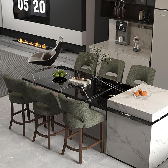 VKNOW Bar Stools Set of 6, Modern Counter Stools by VKNOW