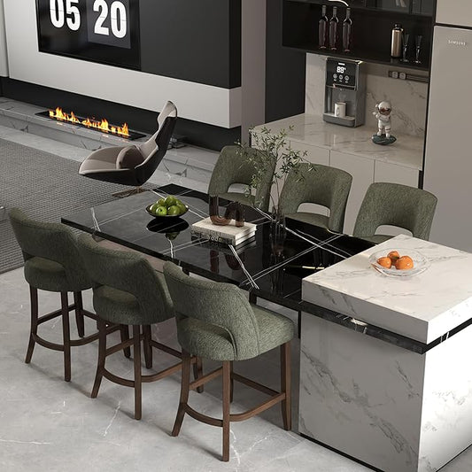 VKNOW Bar Stools Set of 6, Modern Counter Stools by VKNOW