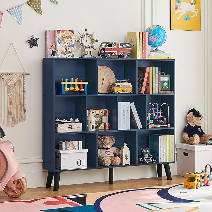LEYAOYAO 10 Cube Bookshelf, 3 Tier Modern Wide Bookcase - Image 8