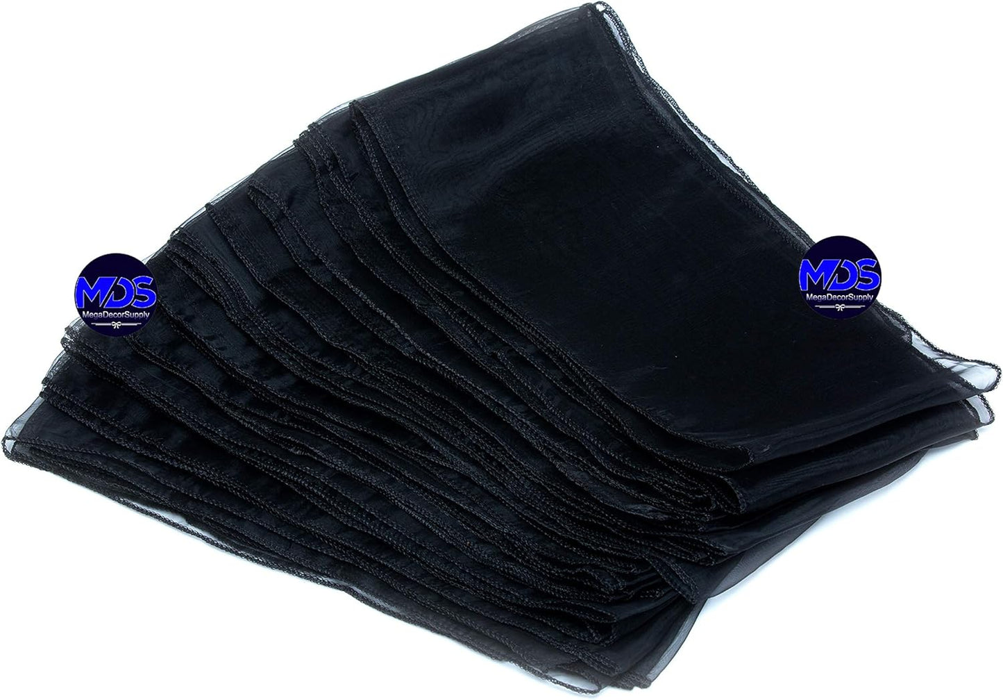 MDS Pack of 300 PCS Organza Chair Sashes Wider Dining Chair Bows Ribbon Tie Back for Wedding Party Birthday Bridal Shower Reception Event Banquet Home Chair Cover Decoration - Black