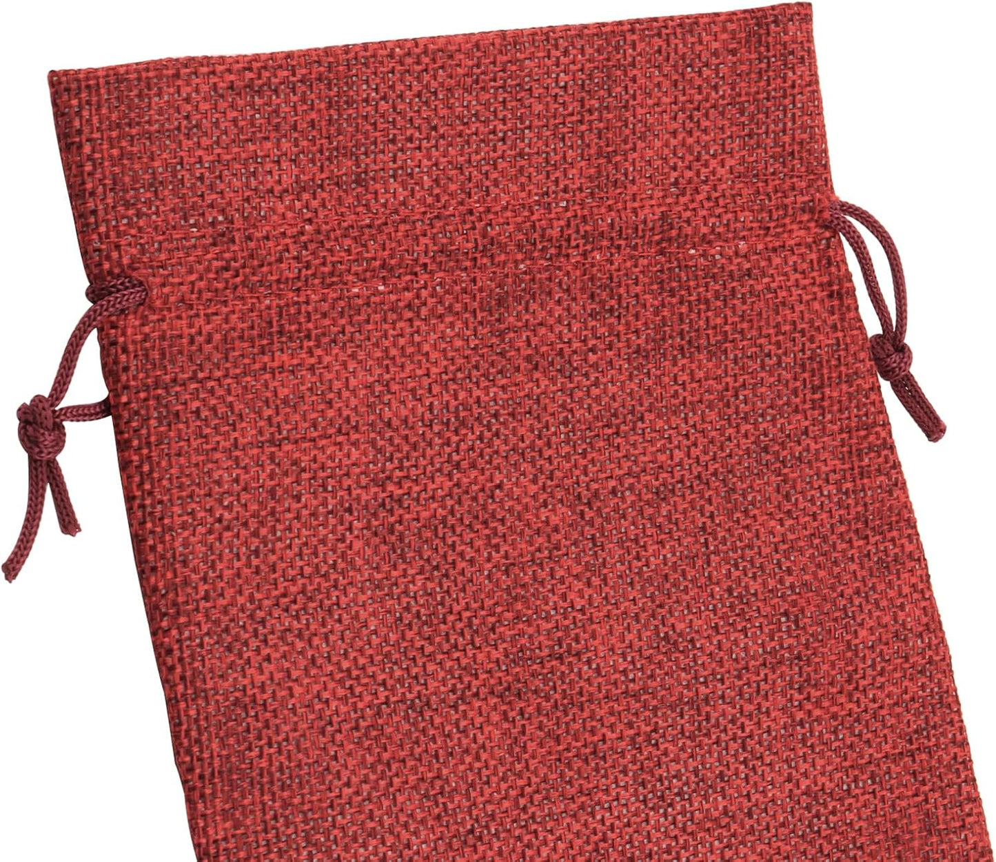 ZOENHOU 50 Packs 5 x 7 Inch Large Burlap Bags with Drawstring, Durable Wine Red Jute Drawstring Bags, Dustproof Burlap Sacks for Favors Party DIY Craft