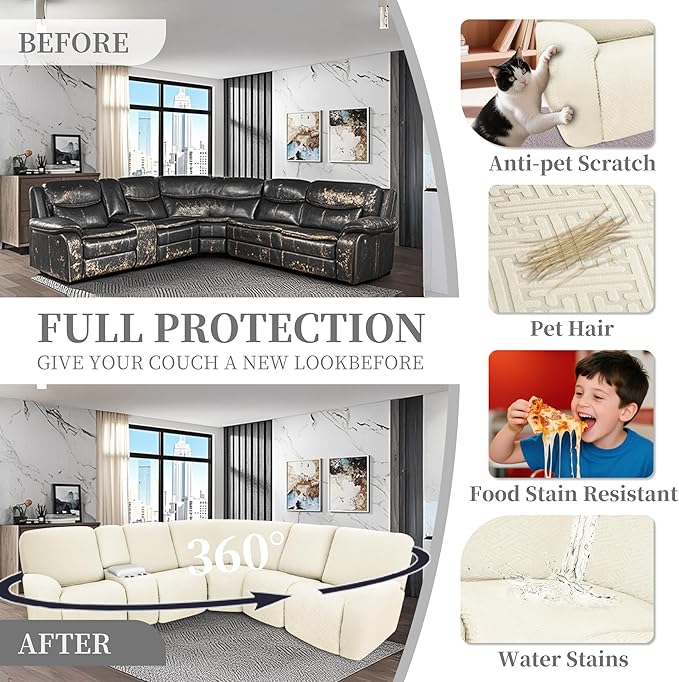 100% Waterproof Sectional Recliner Couch Covers - Image 6