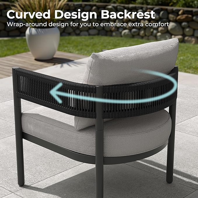 Grand patio 5-Piece Outdoor Furniture Set, 5 Seats Wicker Sofa Conversation Set - Image 7