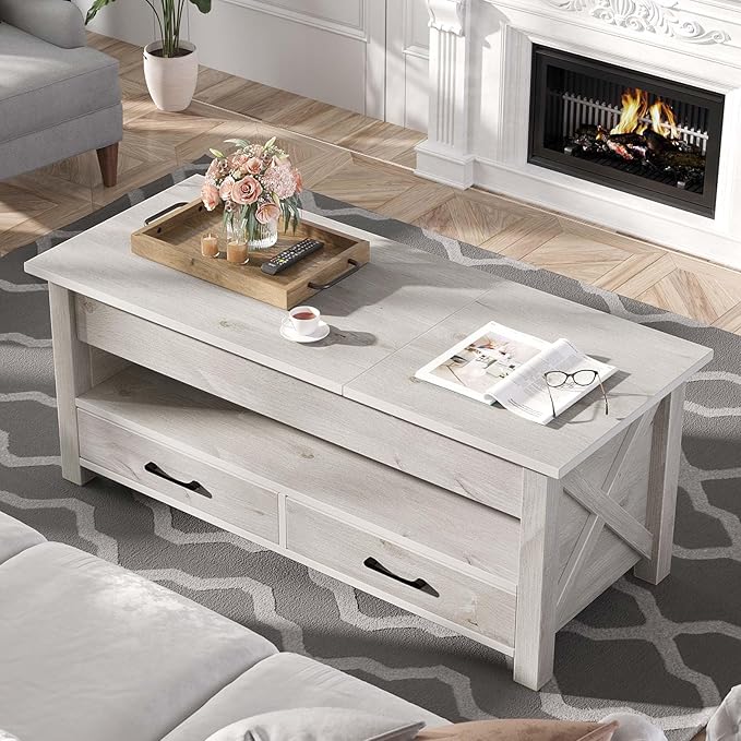 Seventable Coffee Table, 39.3" Lift Top Coffee Table - Image 6