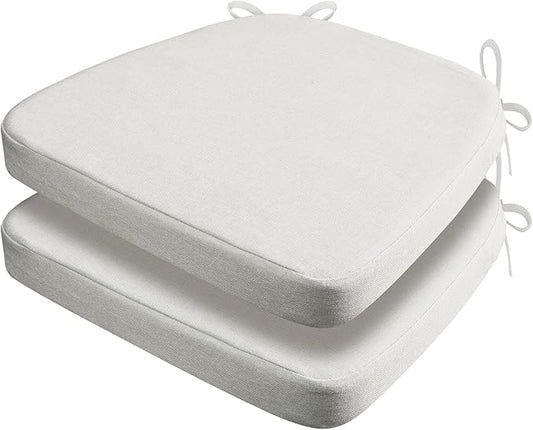 AAAAAcessories D-Shaped Chair Cushions, Machine-Washable Cover, Natural Linen by AAAAAcessories