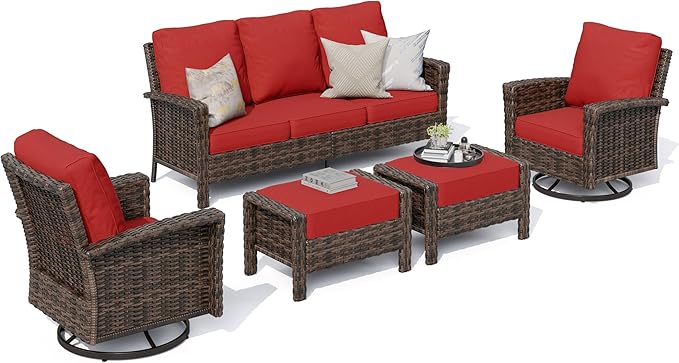 HERA'S HOUSE High Back Swivel Patio Furniture Set - Image 8