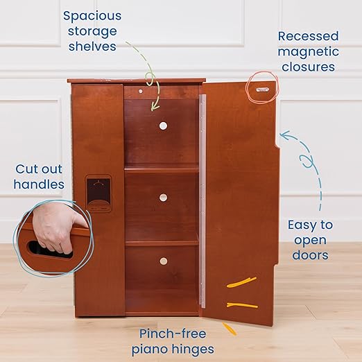 ECR4Kids Wooden Pretend Play Kitchen Refrigerator - Image 4
