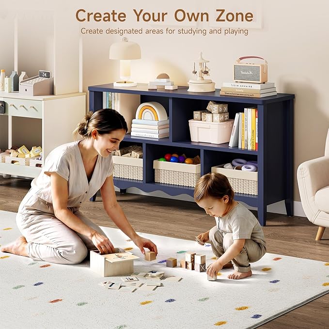 ONBRILL Montessori Shelf, 5 Cube Toy Storage Organizer - Image 8