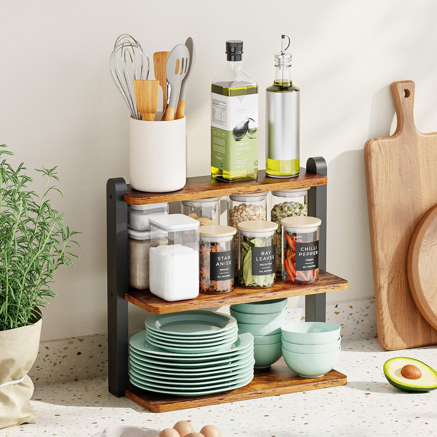 KLM Cupcake Stand, 3 Tier Stepped Wood Display Stand for Weddings, Tiered Party Table Display Riser for Food , Dessert, Cookie, Decor, Craft Show, Party Serving Tray, Vendor Dessert Table Display Set