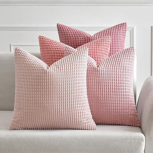 MIULEE Aesthetic Pink Spring Decorative Pillow Covers 20x20 Inch Set of 4 by MIULEE